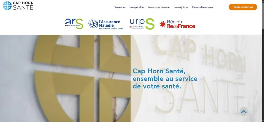 Page d'accueil du site Cap Horn Santé