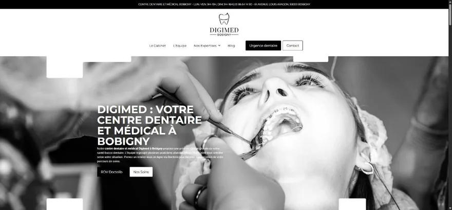 Page d'accueil du site Digimed Bobigny