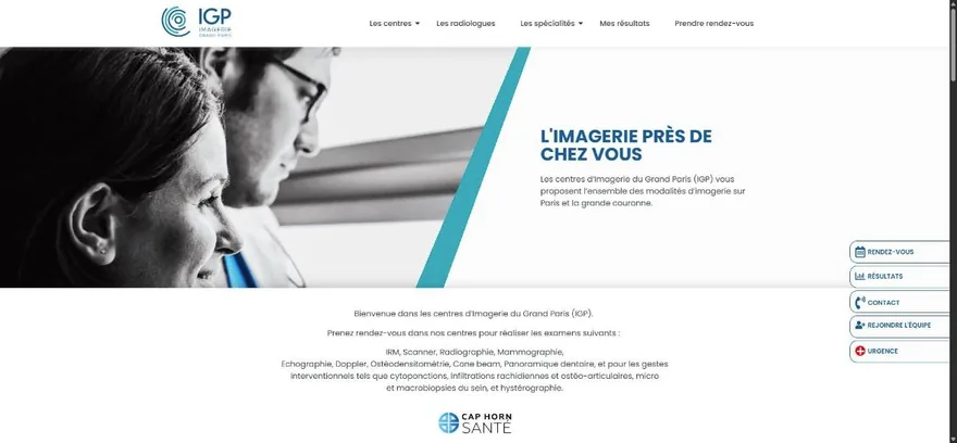 Page d'accueil du site IGP Radiologie