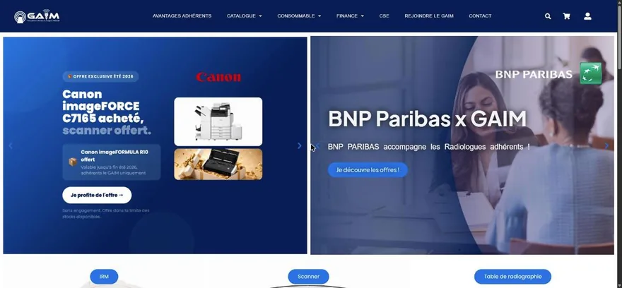 Page d'accueil du site GAIM (Legaim)